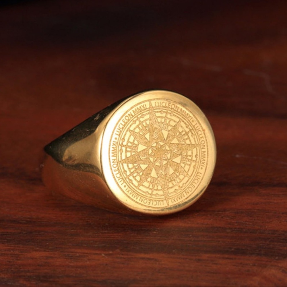 Nautical Compass Signet Ring, Stainless Steel - New never worn